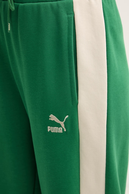 Puma pantaloni de trening femei ICONIC T7 verde 625411