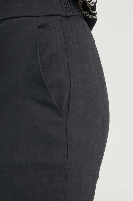 Theory spodnie lniane czarny K0203201