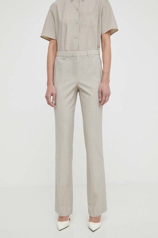 Theory pantaloni de lana N1001212 bej SS24