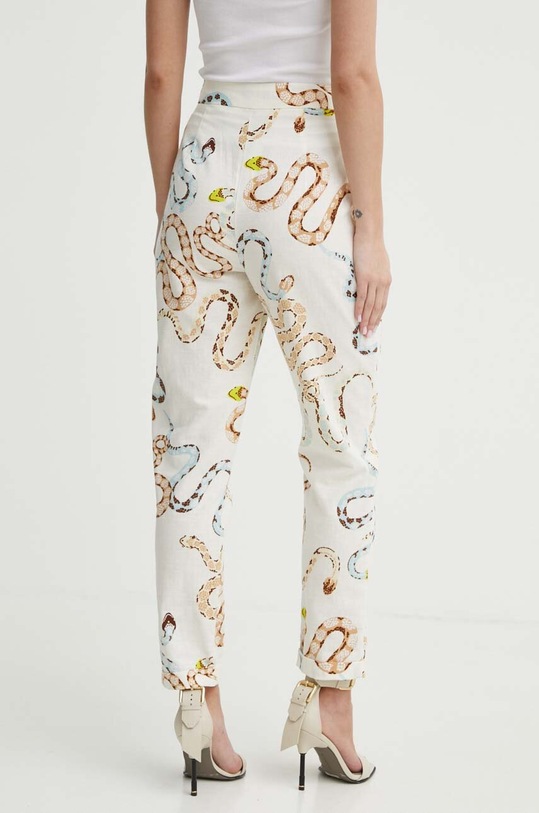 Kalhoty s příměsí lnu Never Fully Dressed béžová NFDTR298.Cream