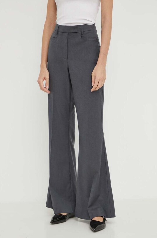 Remain pantaloni din lana panza gri 501994514