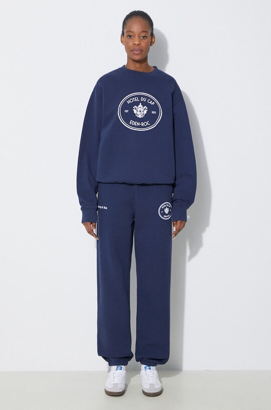 Sporty & Rich pantaloni da jogging in cotone Eden Crest Sweatpants SW1072NA blu navy SS24