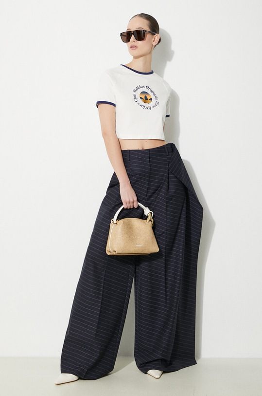 JW Anderson spodnie wełniane Side Panel Trousers TR0334.PG1470.888 granatowy SS24