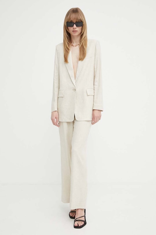 Брюки с примесью льна Bruuns Bazaar OxalisBBMadalena прямой бежевый BBW3937