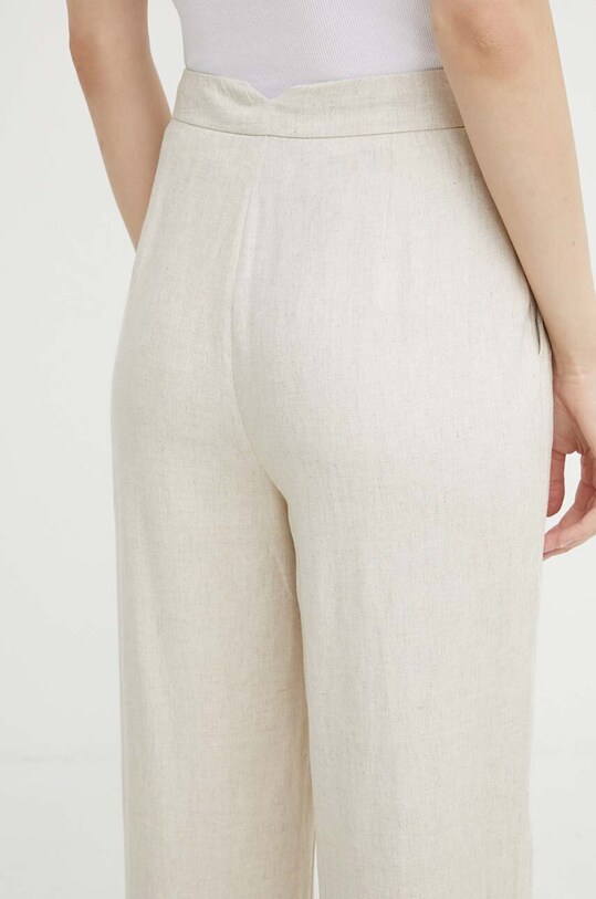 Bruuns Bazaar pantaloni din amestec de in OxalisBBMadalena bej BBW3937
