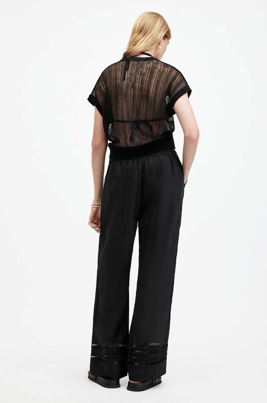 AllSaints pantaloni din in JADE LINEN TROUSER negru W028TA