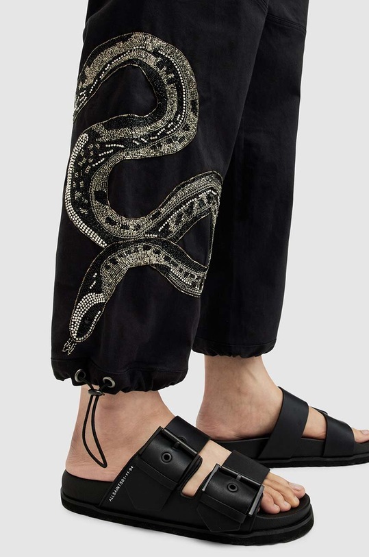 Îmbrăcăminte AllSaints pantaloni de bumbac YAS EMB TROUSER WP512Z negru