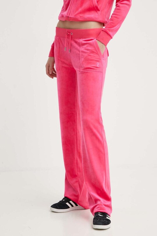 Juicy Couture pantaloni da tuta in velluto maglia rosa JCAP180EU.166