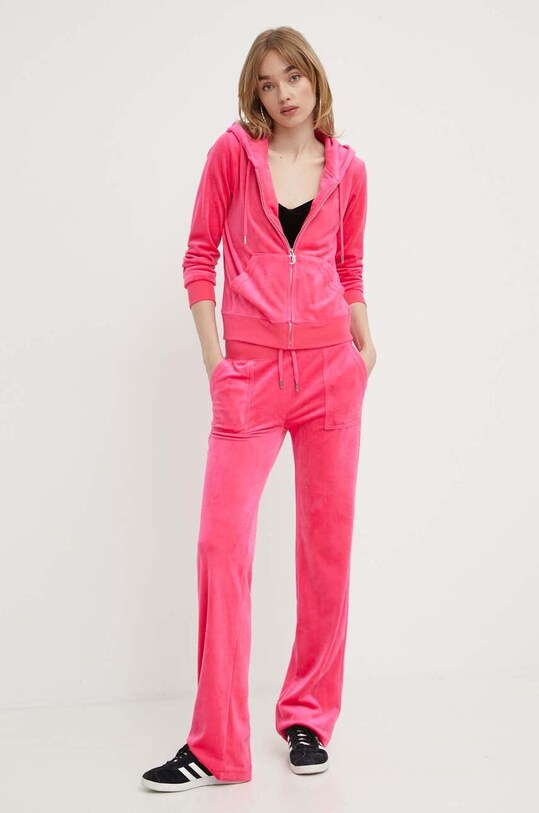 Juicy Couture pantaloni da tuta in velluto JCAP180EU.166 rosa SS24