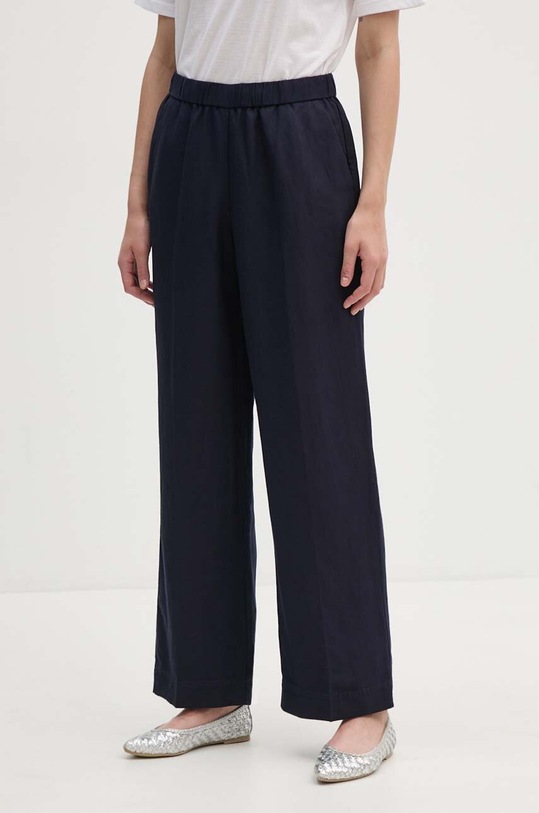 Gant pantaloni din in in bleumarin 4150306