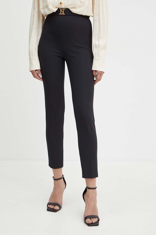 Штани Elisabetta Franchi з еластаном чорний PAT1441E2.NORBLIN