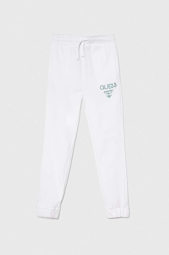 Detské bavlnené tepláky Guess bavlna biela J4RQ11.KA6R4.PPYH