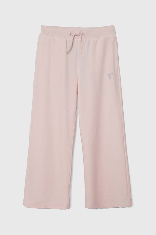 Dětské velurové tepláky Guess pletenina růžová J4RQ16.KBXI2.PPYH