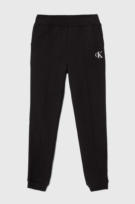 Dětské tepláky Calvin Klein Jeans pletenina černá IG0IG02285.PPYH