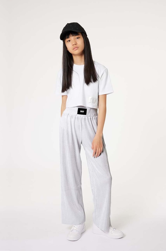 Παιδικό παντελόνι DKNY πλεκτό ύφασμα γκρί D60062.156.162