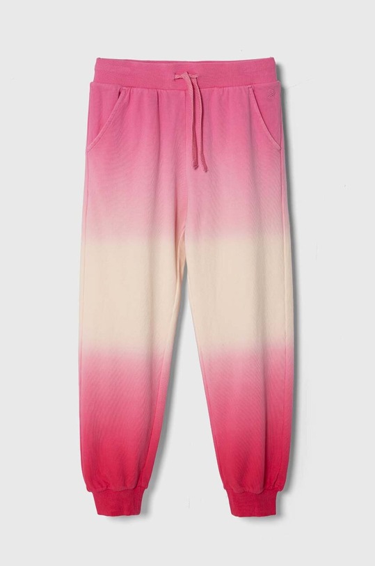 United Colors of Benetton spodnie dresowe bawełniane dziecięce wzorzyste różowy 3J68CF051.G.Seasonal
