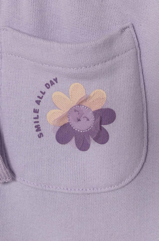 Dziewczynka United Colors of Benetton spodnie dresowe bawełniane dziecięce 3J68GF03R.P.Seasonal fioletowy