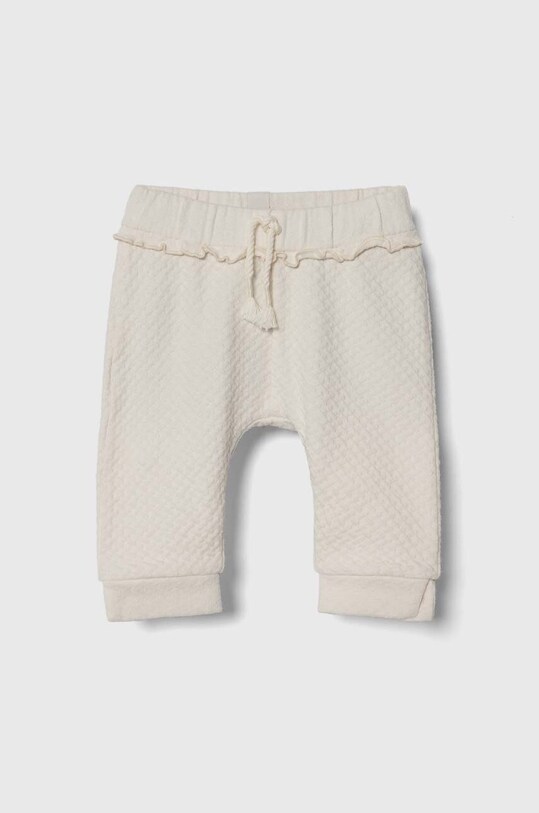 United Colors of Benetton pantaloni de trening pentru bebeluși tricotaj bej 3NDKAF01M.W.Seasonal