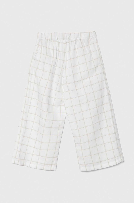 Dječje lanene hlače United Colors of Benetton 4YP7CF032.G.Seasonal bijela SS24