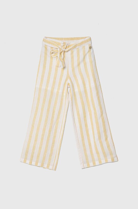Дитячі штани з домішкою льону Guess з додаванням льону жовтий J4GB12.WG600.PPYH
