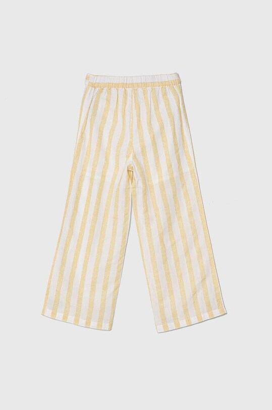 Дитячі штани з домішкою льону Guess J4GB12.WG600.PPYH жовтий SS24