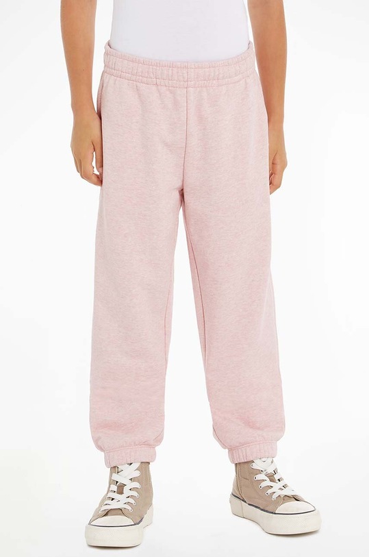 Tommy Hilfiger spodnie dresowe bawełniane dziecięce bawełna różowy KS0KS00535.G.PPYH