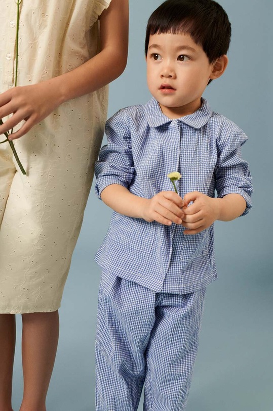 Liewood pantaloni de bumbac pentru copii Birger Seersucker Check Pants LW18768