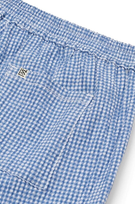 Дитячі бавовняні штани Liewood Birger Seersucker Check Pants блакитний LW18768