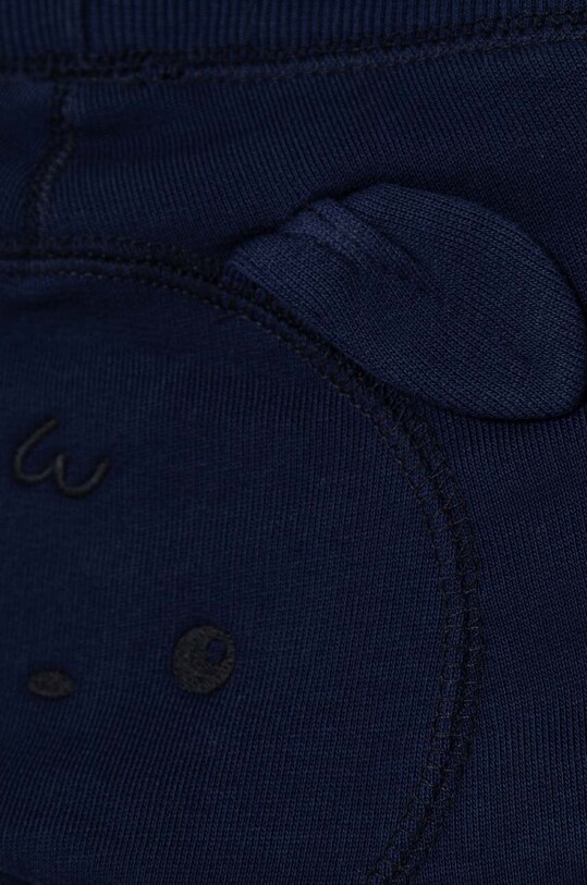 Băieți United Colors of Benetton pantaloni de trening din bumbac pentru bebeluși 3J70AF01L.W.Seasonal bleumarin