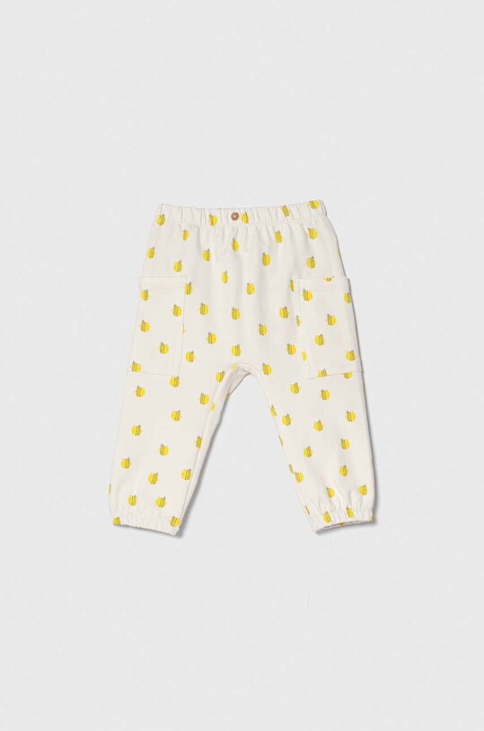 United Colors of Benetton pantaloni de trening pentru bebeluși tricotaj bej 3VHBAF01P.W.Seasonal