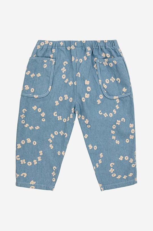 Дитячі бавовняні штанці Bobo Choses 124AB062 блакитний SS24