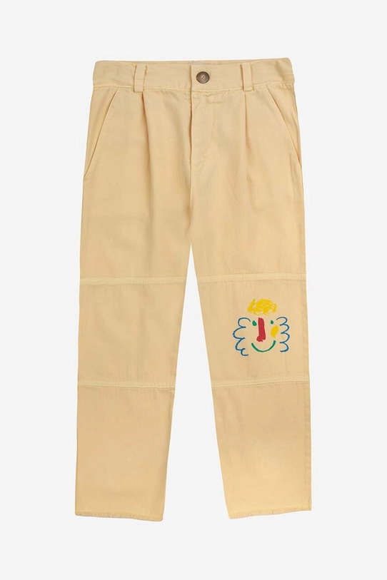 Bobo Choses pantaloni de bumbac pentru copii 124AC115 galben SS24