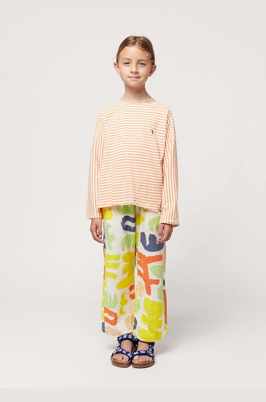 Bobo Choses pantaloni de bumbac pentru copii bumbac galben 124AC110