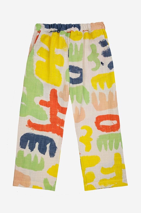 Bobo Choses pantaloni de bumbac pentru copii 124AC110 galben SS24