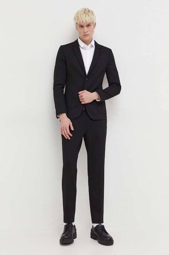 HUGO spodnie 50510063 czarny SS24