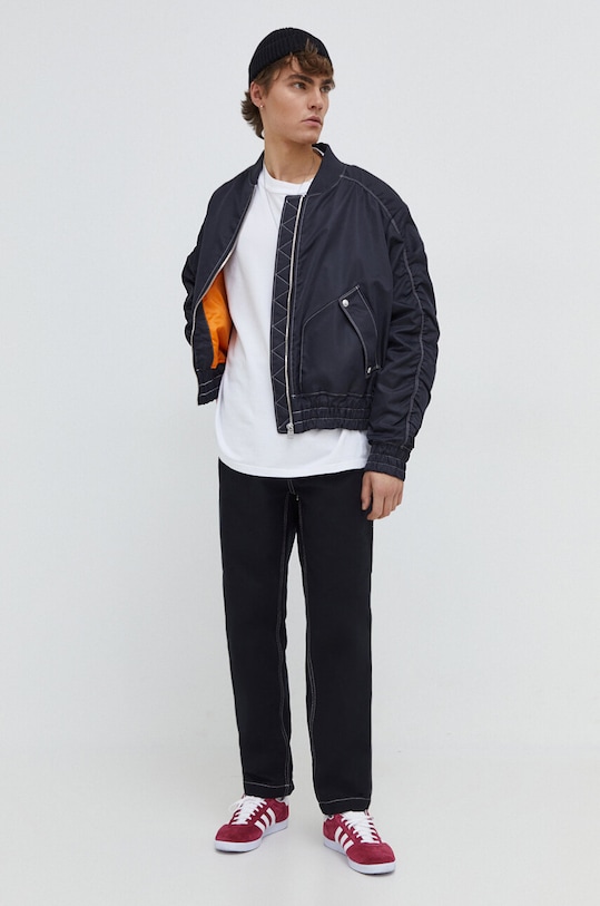 HUGO spodnie bawełniane 50505863 czarny SS24