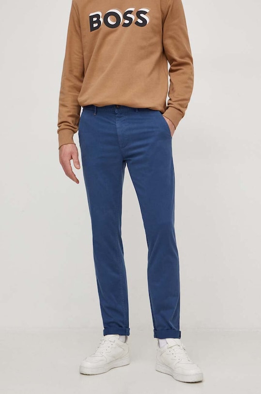 BOSS Orange spodnie z elastanem granatowy 50510933