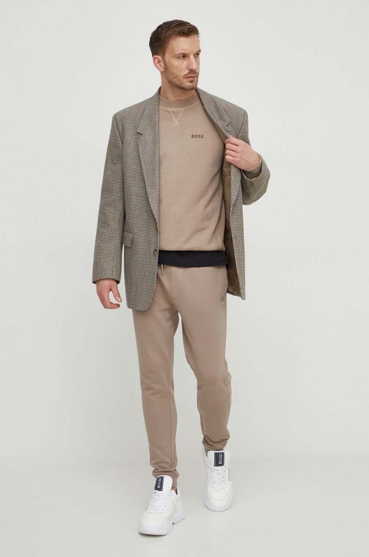 BOSS Orange pantaloni de trening din bumbac Sestart 50509303 maro AA00