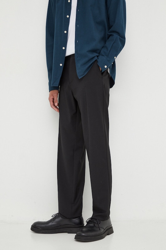 Marc O'Polo pantaloni din lana chinos negru 330021410162