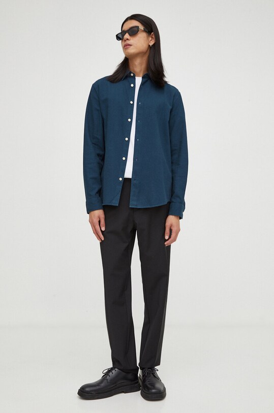 Marc O'Polo pantaloni din lana 330021410162 negru SS24