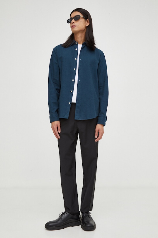 Marc O'Polo pantaloni din lana 330021410162 negru SS24
