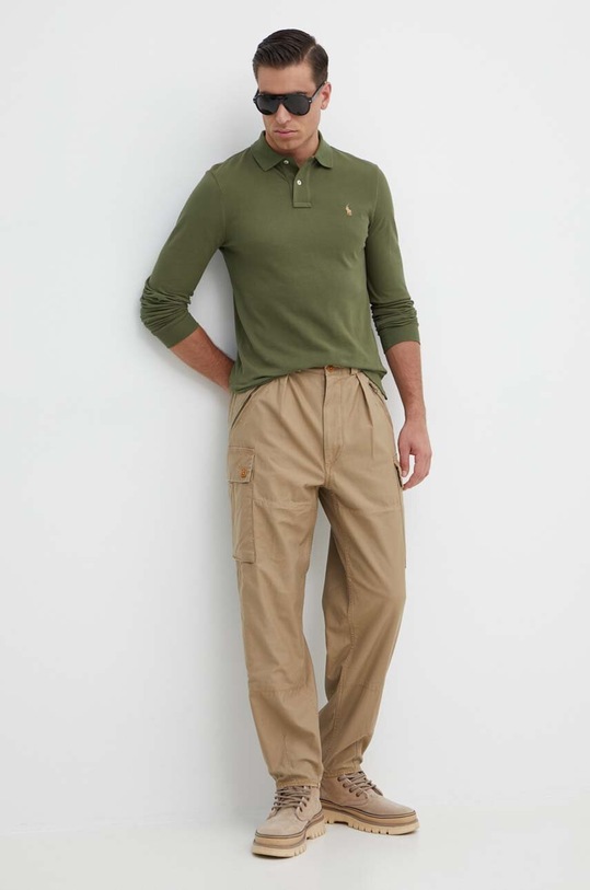 Polo Ralph Lauren pantaloni in cotone 710924110 verde SS24