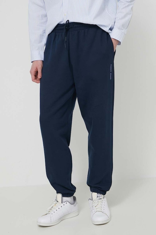 Tommy Jeans pantaloni de trening din bumbac bleumarin DM0DM18378