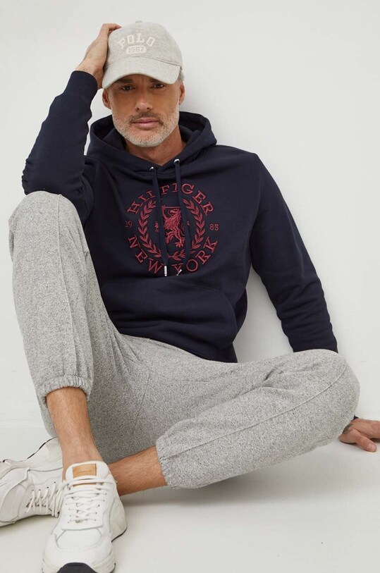 Tepláky Tommy Hilfiger sivá MW0MW33656