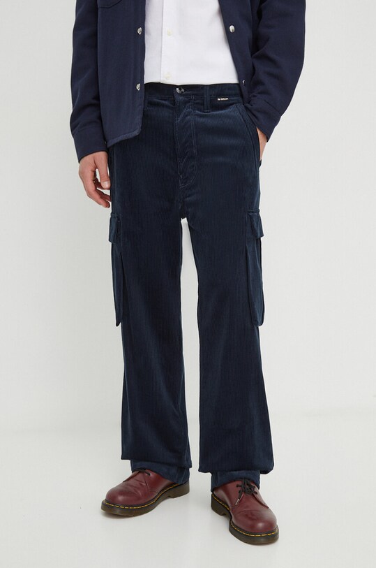 G-Star pantaloni de catifea cord drept bleumarin D23634.D405