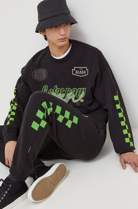 G-Star spodnie dresowe bawełniane D23912.B782 czarny SS24