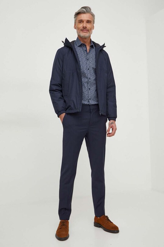 Calvin Klein spodnie wełniane K10K112936 granatowy SS24