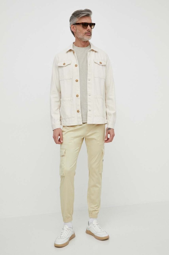 Calvin Klein Jeans spodnie J30J324696 beżowy SS24