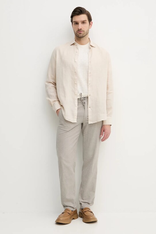 Λινό παντελόνι Lindbergh 30.008023.GREY γκρί SS25
