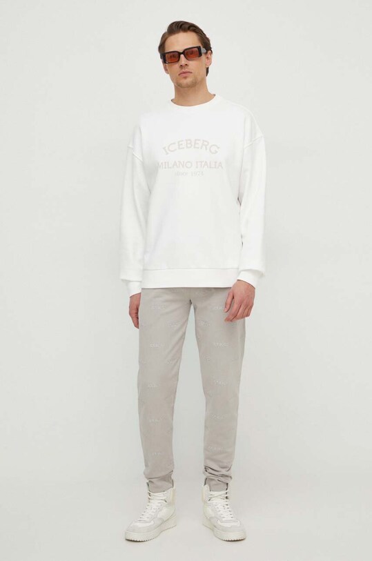 Iceberg pantaloni de trening din bumbac B011.6300 bej AW24